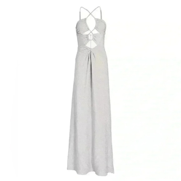 NWOT Shimmering Silver dress/gown - Picture 5 of 10